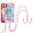 Silicone Candy Rubber Gel Fashionable Pattern Soft Case Cover with Lanyard Strap YB3 for Samsung Galaxy A04E
