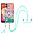 Silicone Candy Rubber Gel Fashionable Pattern Soft Case Cover with Lanyard Strap YB3 for Samsung Galaxy A04E Colorful