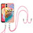 Silicone Candy Rubber Gel Fashionable Pattern Soft Case Cover with Lanyard Strap YB3 for Samsung Galaxy A04E Mixed