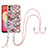 Silicone Candy Rubber Gel Fashionable Pattern Soft Case Cover with Lanyard Strap YB3 for Samsung Galaxy F04