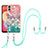 Silicone Candy Rubber Gel Fashionable Pattern Soft Case Cover with Lanyard Strap YB3 for Samsung Galaxy F04