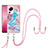 Silicone Candy Rubber Gel Fashionable Pattern Soft Case Cover with Lanyard Strap YB3 for Xiaomi Mi 12 Lite NE 5G Blue