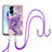 Silicone Candy Rubber Gel Fashionable Pattern Soft Case Cover with Lanyard Strap YB5 for Huawei Honor 90 Lite 5G