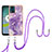 Silicone Candy Rubber Gel Fashionable Pattern Soft Case Cover with Lanyard Strap YB5 for Motorola Moto E13