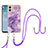 Silicone Candy Rubber Gel Fashionable Pattern Soft Case Cover with Lanyard Strap YB5 for Motorola Moto G53 5G