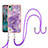 Silicone Candy Rubber Gel Fashionable Pattern Soft Case Cover with Lanyard Strap YB5 for Nokia C12 Plus