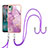 Silicone Candy Rubber Gel Fashionable Pattern Soft Case Cover with Lanyard Strap YB5 for Nokia C12 Plus