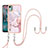 Silicone Candy Rubber Gel Fashionable Pattern Soft Case Cover with Lanyard Strap YB5 for Nokia C12 Plus