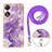 Silicone Candy Rubber Gel Fashionable Pattern Soft Case Cover with Lanyard Strap YB5 for Oppo A58 5G