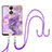 Silicone Candy Rubber Gel Fashionable Pattern Soft Case Cover with Lanyard Strap YB5 for Oppo A78 5G