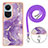 Silicone Candy Rubber Gel Fashionable Pattern Soft Case Cover with Lanyard Strap YB5 for Oppo Reno10 5G