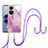 Silicone Candy Rubber Gel Fashionable Pattern Soft Case Cover with Lanyard Strap YB5 for Oppo Reno10 5G