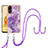 Silicone Candy Rubber Gel Fashionable Pattern Soft Case Cover with Lanyard Strap YB5 for Oppo Reno8 T 4G