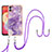 Silicone Candy Rubber Gel Fashionable Pattern Soft Case Cover with Lanyard Strap YB5 for Samsung Galaxy A04 4G