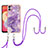 Silicone Candy Rubber Gel Fashionable Pattern Soft Case Cover with Lanyard Strap YB5 for Samsung Galaxy M04