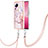 Silicone Candy Rubber Gel Fashionable Pattern Soft Case Cover with Lanyard Strap YB5 for Xiaomi Civi 2 5G Pink