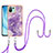 Silicone Candy Rubber Gel Fashionable Pattern Soft Case Cover with Lanyard Strap YB5 for Xiaomi Mi 11 Lite 4G