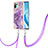 Silicone Candy Rubber Gel Fashionable Pattern Soft Case Cover with Lanyard Strap YB5 for Xiaomi Mi 11 Lite 5G NE Purple