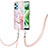 Silicone Candy Rubber Gel Fashionable Pattern Soft Case Cover with Lanyard Strap YB5 for Xiaomi Poco X5 5G Pink