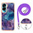 Silicone Candy Rubber Gel Fashionable Pattern Soft Case Cover with Lanyard Strap YB7 for Huawei Honor 90 Lite 5G