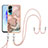 Silicone Candy Rubber Gel Fashionable Pattern Soft Case Cover with Lanyard Strap YB7 for Huawei Honor 90 Lite 5G