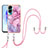 Silicone Candy Rubber Gel Fashionable Pattern Soft Case Cover with Lanyard Strap YB7 for Huawei Honor 90 Lite 5G