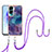 Silicone Candy Rubber Gel Fashionable Pattern Soft Case Cover with Lanyard Strap YB7 for Huawei Honor 90 Lite 5G