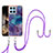 Silicone Candy Rubber Gel Fashionable Pattern Soft Case Cover with Lanyard Strap YB7 for Huawei Honor X8b