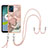 Silicone Candy Rubber Gel Fashionable Pattern Soft Case Cover with Lanyard Strap YB7 for Motorola Moto E13