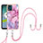 Silicone Candy Rubber Gel Fashionable Pattern Soft Case Cover with Lanyard Strap YB7 for Motorola Moto E13