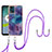 Silicone Candy Rubber Gel Fashionable Pattern Soft Case Cover with Lanyard Strap YB7 for Motorola Moto E13