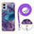 Silicone Candy Rubber Gel Fashionable Pattern Soft Case Cover with Lanyard Strap YB7 for Motorola Moto E22