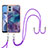 Silicone Candy Rubber Gel Fashionable Pattern Soft Case Cover with Lanyard Strap YB7 for Motorola Moto E22