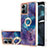 Silicone Candy Rubber Gel Fashionable Pattern Soft Case Cover with Lanyard Strap YB7 for Motorola Moto G14 Purple