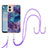 Silicone Candy Rubber Gel Fashionable Pattern Soft Case Cover with Lanyard Strap YB7 for Motorola Moto G53 5G