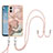 Silicone Candy Rubber Gel Fashionable Pattern Soft Case Cover with Lanyard Strap YB7 for Motorola Moto G53y 5G