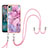 Silicone Candy Rubber Gel Fashionable Pattern Soft Case Cover with Lanyard Strap YB7 for Nokia C12