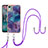 Silicone Candy Rubber Gel Fashionable Pattern Soft Case Cover with Lanyard Strap YB7 for Nokia C12