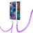 Silicone Candy Rubber Gel Fashionable Pattern Soft Case Cover with Lanyard Strap YB7 for Nokia C12