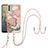 Silicone Candy Rubber Gel Fashionable Pattern Soft Case Cover with Lanyard Strap YB7 for Nokia C31