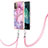 Silicone Candy Rubber Gel Fashionable Pattern Soft Case Cover with Lanyard Strap YB7 for Nokia G11