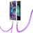 Silicone Candy Rubber Gel Fashionable Pattern Soft Case Cover with Lanyard Strap YB7 for Nokia G11