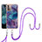 Silicone Candy Rubber Gel Fashionable Pattern Soft Case Cover with Lanyard Strap YB7 for Nokia G21