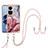 Silicone Candy Rubber Gel Fashionable Pattern Soft Case Cover with Lanyard Strap YB7 for Oppo Reno10 5G