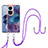 Silicone Candy Rubber Gel Fashionable Pattern Soft Case Cover with Lanyard Strap YB7 for Oppo Reno10 Pro 5G