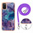 Silicone Candy Rubber Gel Fashionable Pattern Soft Case Cover with Lanyard Strap YB7 for Samsung Galaxy A02s