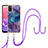 Silicone Candy Rubber Gel Fashionable Pattern Soft Case Cover with Lanyard Strap YB7 for Samsung Galaxy A02s