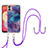 Silicone Candy Rubber Gel Fashionable Pattern Soft Case Cover with Lanyard Strap YB7 for Samsung Galaxy A04 4G