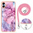 Silicone Candy Rubber Gel Fashionable Pattern Soft Case Cover with Lanyard Strap YB7 for Samsung Galaxy A04E