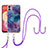 Silicone Candy Rubber Gel Fashionable Pattern Soft Case Cover with Lanyard Strap YB7 for Samsung Galaxy A04E
